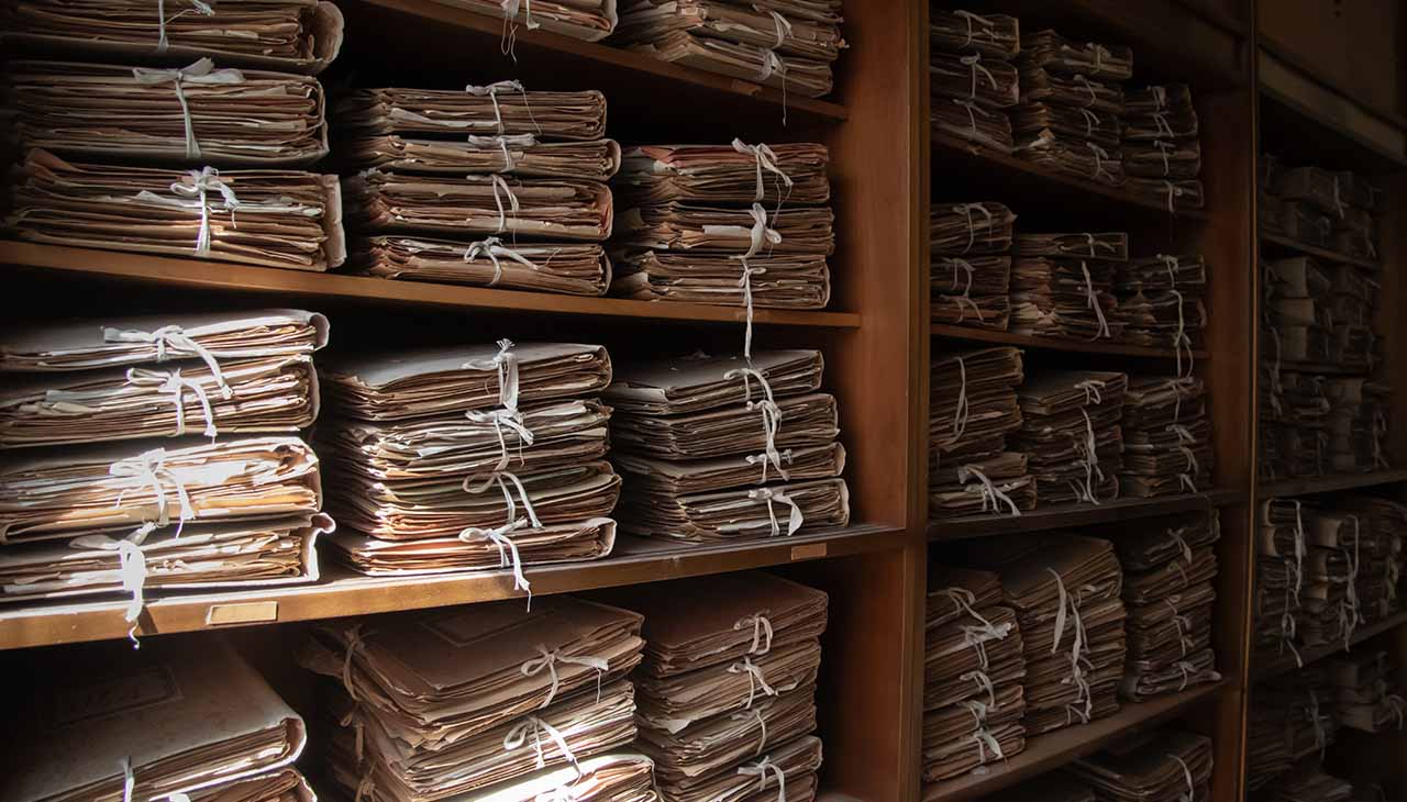 AGS Records Management archivists sorting and classifying DIR-MED technical and administrative files in preparation for digitisation.